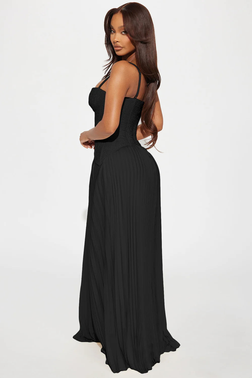 Fashionnova Daniella Corset Dress | Black size 8 (6-8) Maxi Dress Rents with Maggie