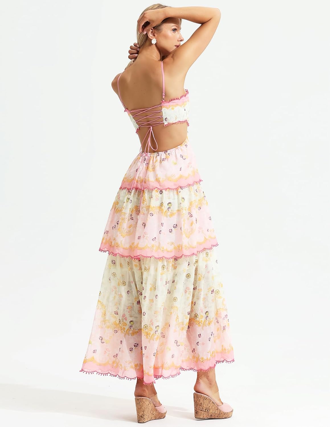 - FOR SALE - Floral Tiered maxi size 8 (6-10) Maxi Dress Rents with Maggie