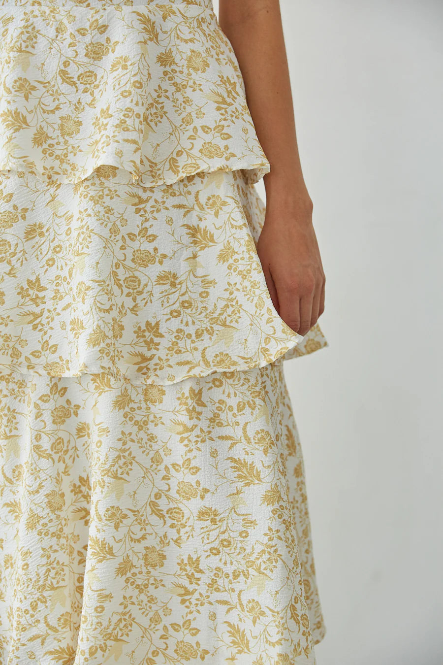 Matilda Floral Maxi Dress - Yellow size 6 (4-8) Midi Dress Rents with Maggie