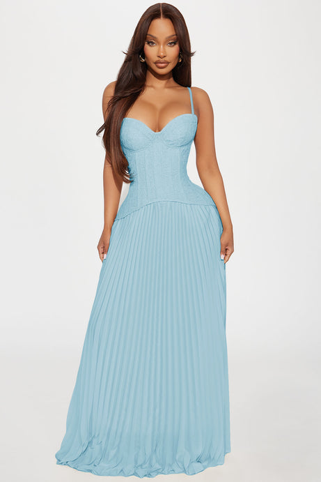 Fashionnova Daniella Corset Dress | Light Blue size 12 (12-14) Maxi Dress  Rents with Maggie