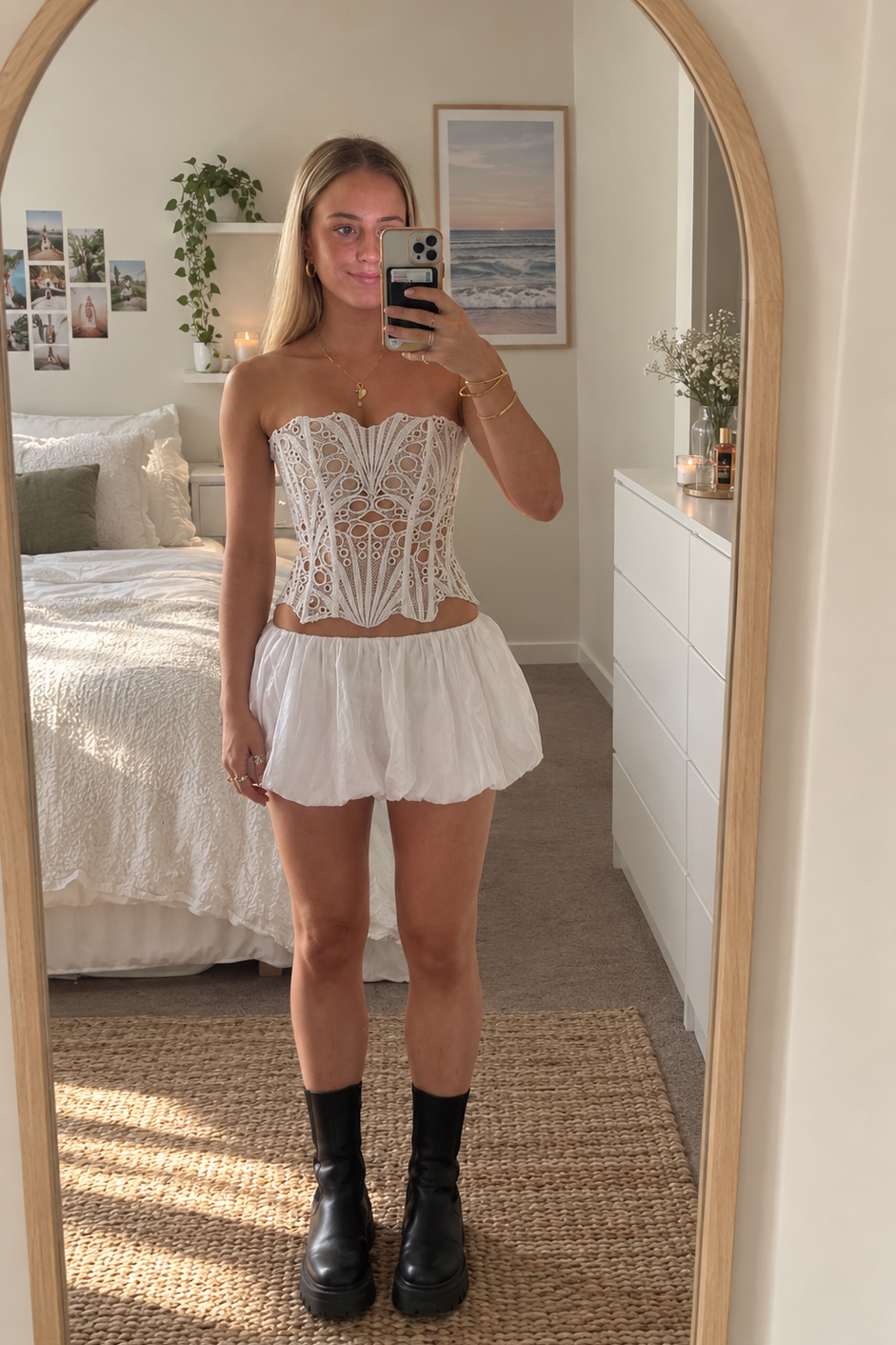 Textured corset (white) size 6 (6-8) Tops  Rents with Maggie