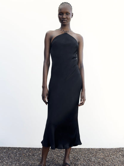Zara Beaded halter dress