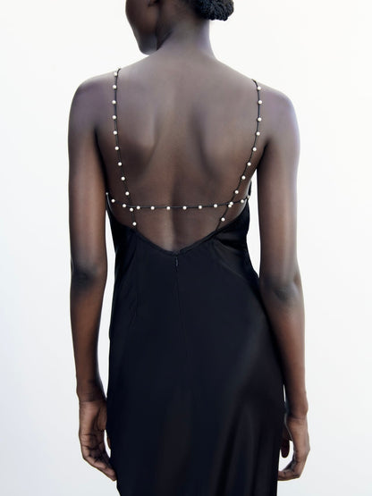 Zara Beaded halter dress