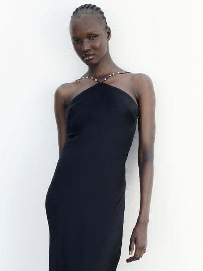 Zara Beaded halter dress