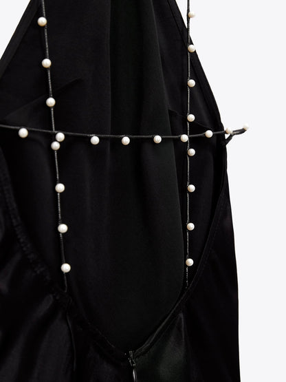 Zara Beaded halter dress
