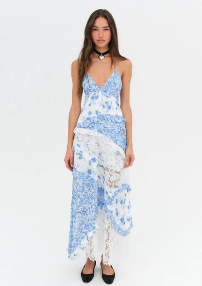 For Love and Lemons Rosalyn Dress size L (8-12) Maxi Dress  Rents with Maggie