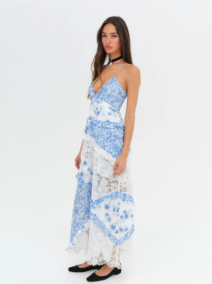 For Love and Lemons Rosalyn Dress size L (8-12) Maxi Dress  Rents with Maggie