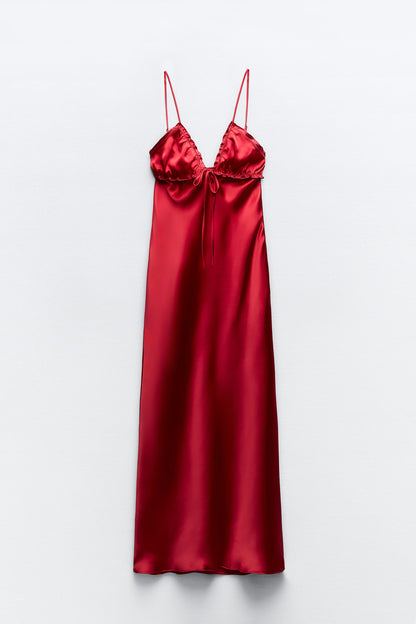 Zara Red Satin midi