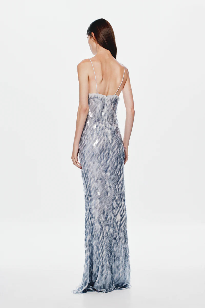 Misha Sapphire Sequin Dress Size 8 Maxi Dress  Rents with Maggie