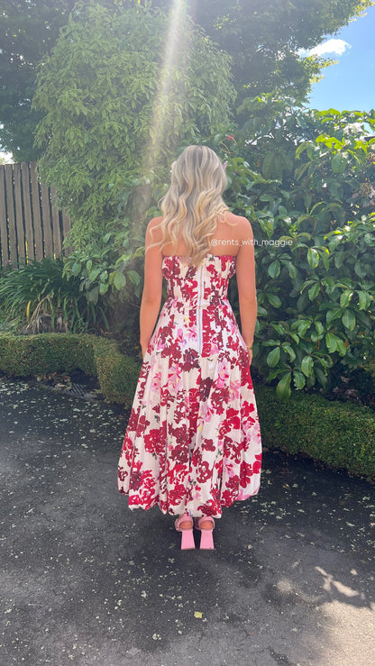 Aje Mathilde Midi size 6 (6-8) Midi Dress  Rents with Maggie