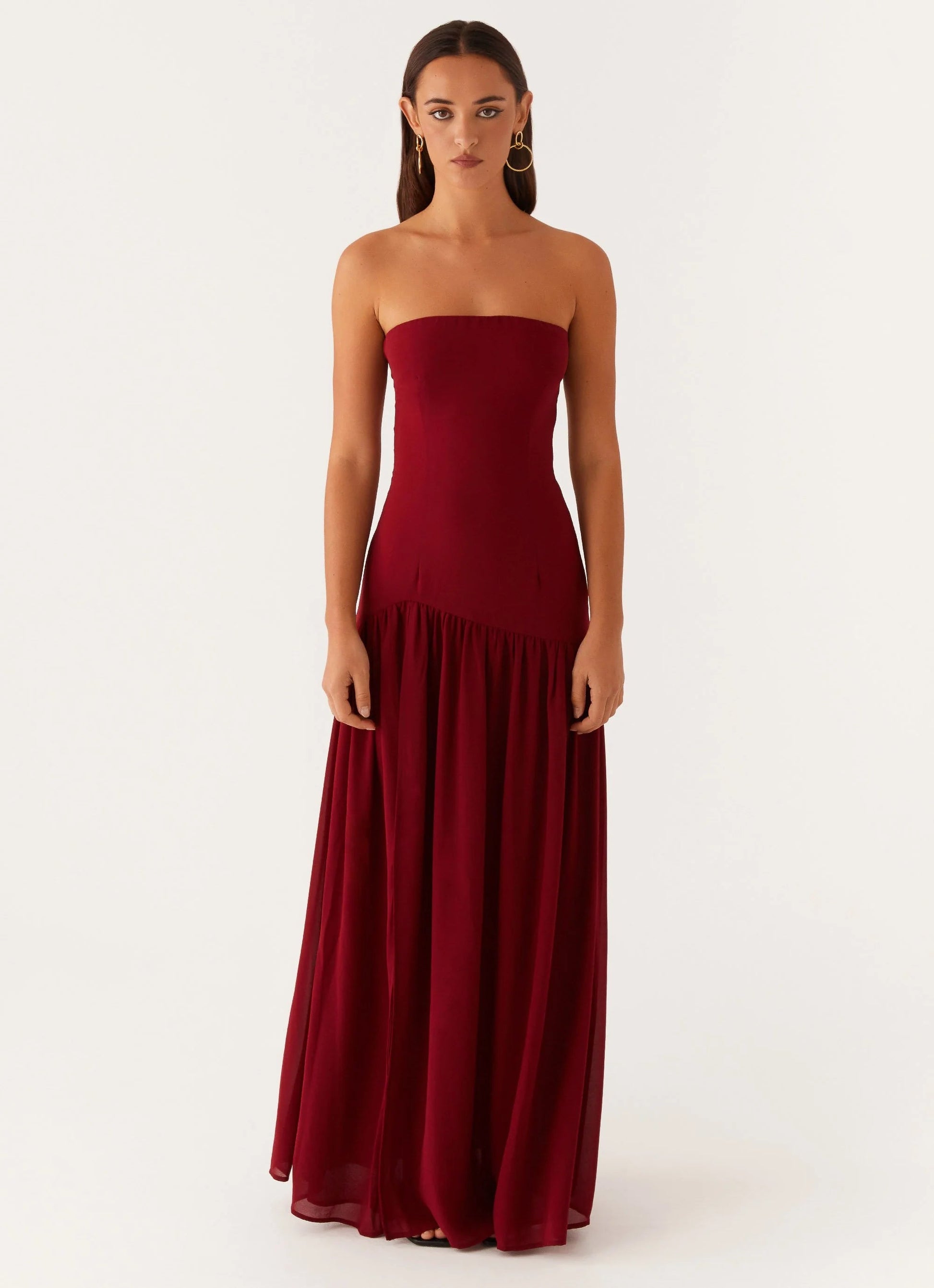 eden strapless maxi dress Elliatt Black Sz M Peppermayo Exclusive Introducing the Eden Strapless Maxi Dress Peppermayo Eden Maxi Dress (Maroon)