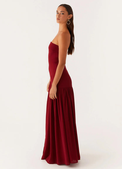 Peppermayo Eden Maxi Dress (Maroon) size 6 (6-8) Maxi Dress  Rents with Maggie