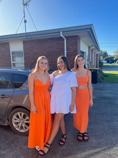 Zara Orange midi dress