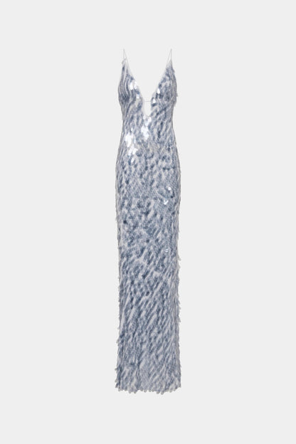 Misha Sapphire Sequin Dress Size 8 Maxi Dress  Rents with Maggie