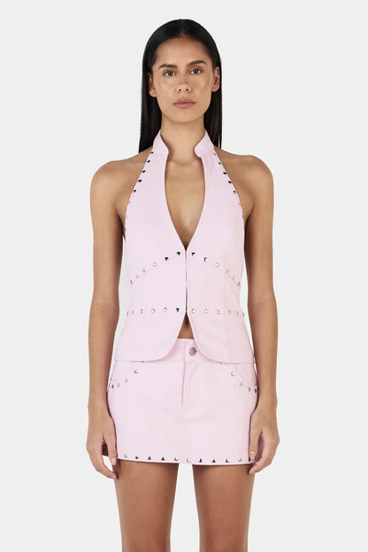 Ownley Selma Studded Top | Baby Pink Size 8 Tops  Rents with Maggie
