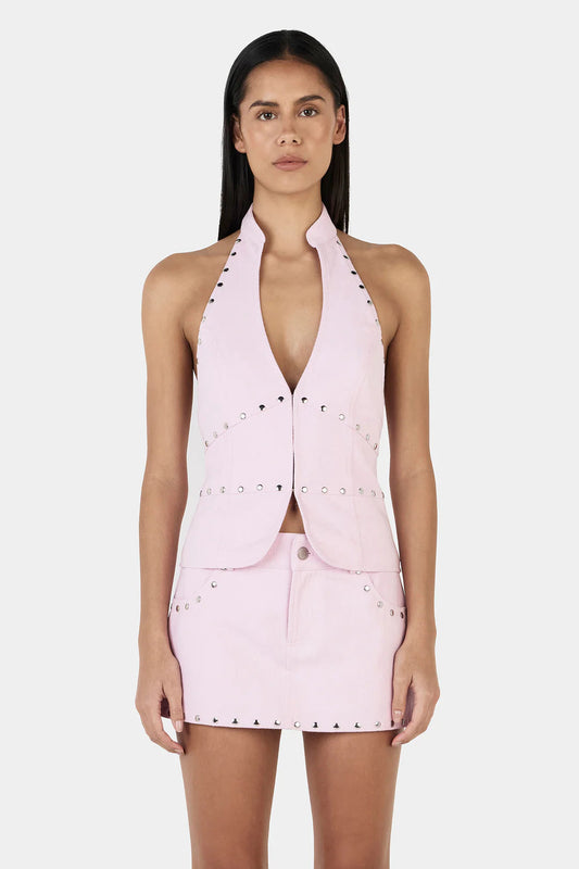 Ownley Selma Studded Top | Baby Pink Size 8 Tops  Rents with Maggie