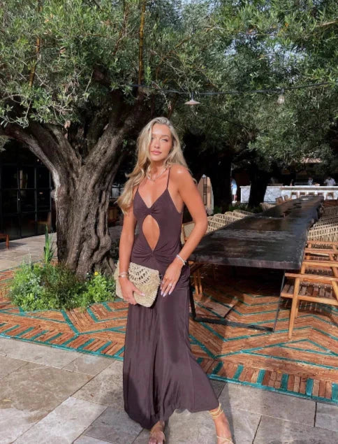 One Mile Sammy Dress | Brown size xs (6-10) Maxi Dress  Rents with Maggie