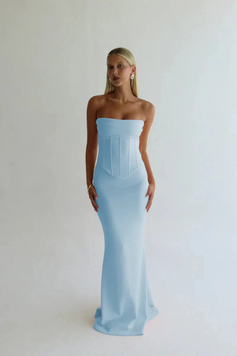 HNTR The Label Louis Gown - Baby Blue size s (6-8) Maxi Dress  Rents with Maggie