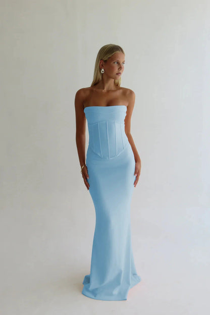 HNTR The Label Louis Gown - Baby Blue size s (6-8) Maxi Dress  Rents with Maggie