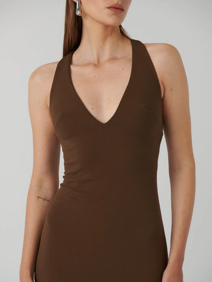 Effie Kats Eiza Gown | Mocha Size XL (12-16) Maxi Dress  Rents with Maggie