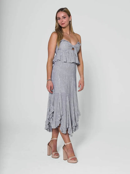 Shona Joy Rye Tie Midi size 6 (6-8) Midi Dress  Rents with Maggie