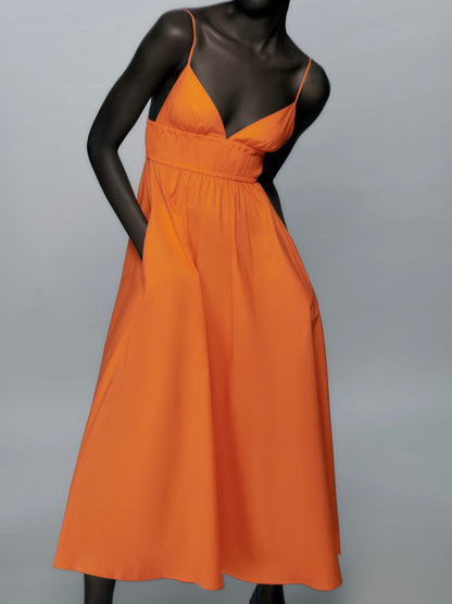 Zara Orange midi dress