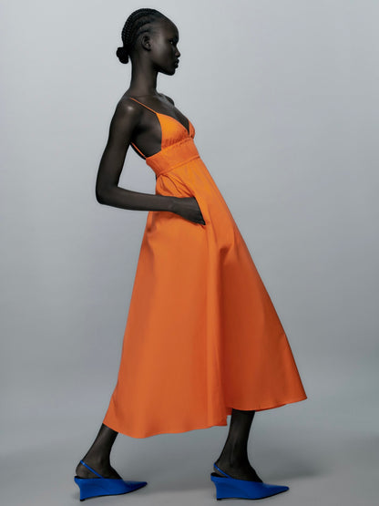 Zara Orange midi dress