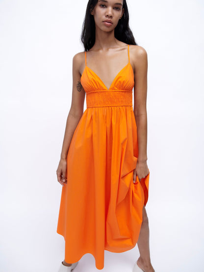 Zara Orange midi dress